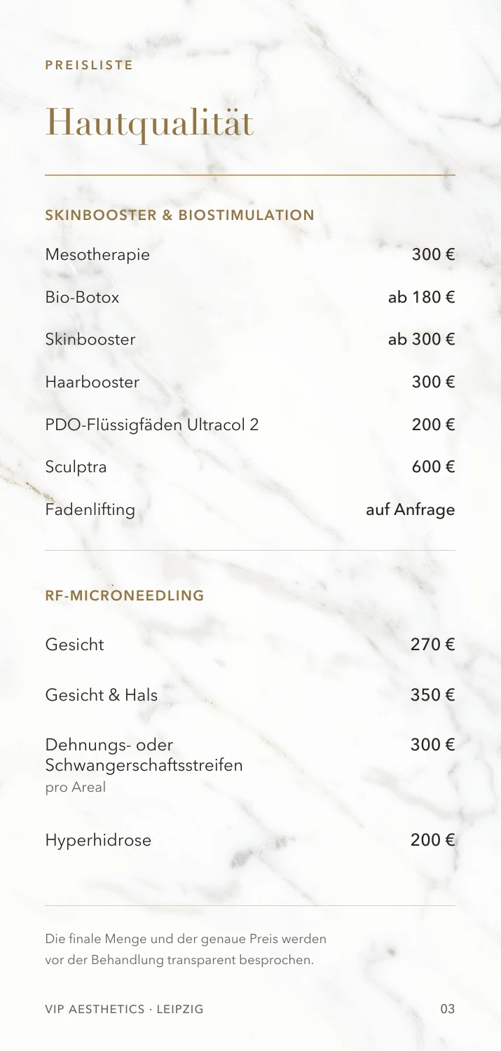 VIP AESTHETICS: rechte Innenseite mit Hautqualität, Skinboostern und RF-Microneedling