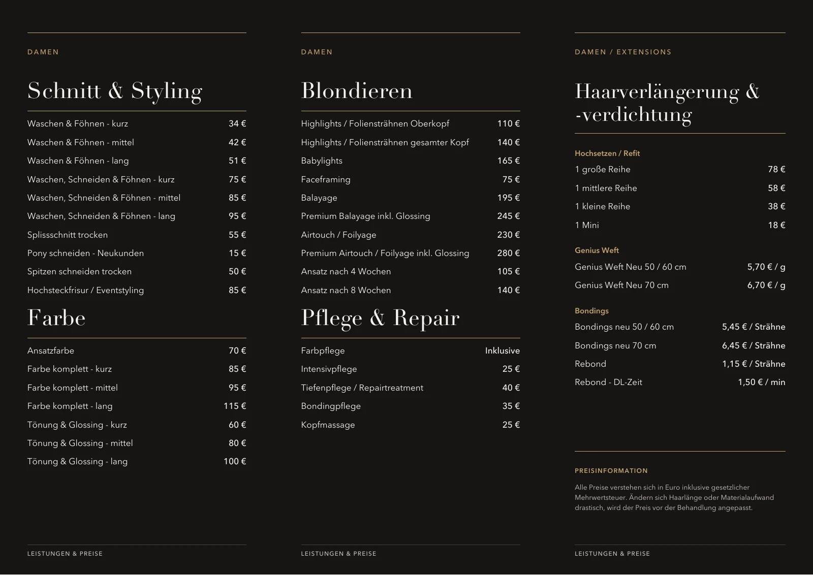 VIP HAIR: mittlere Innenseite mit Blondieren sowie Pflege und Repair